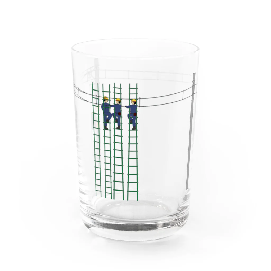 新商品PTオリジナルショップの架線工事中 Water Glass :front