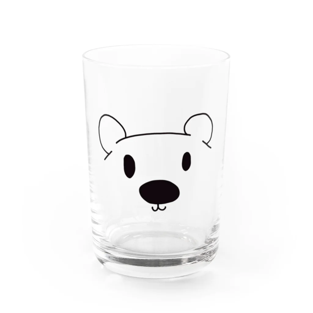 もつ子の白にこだわるくま Water Glass :front