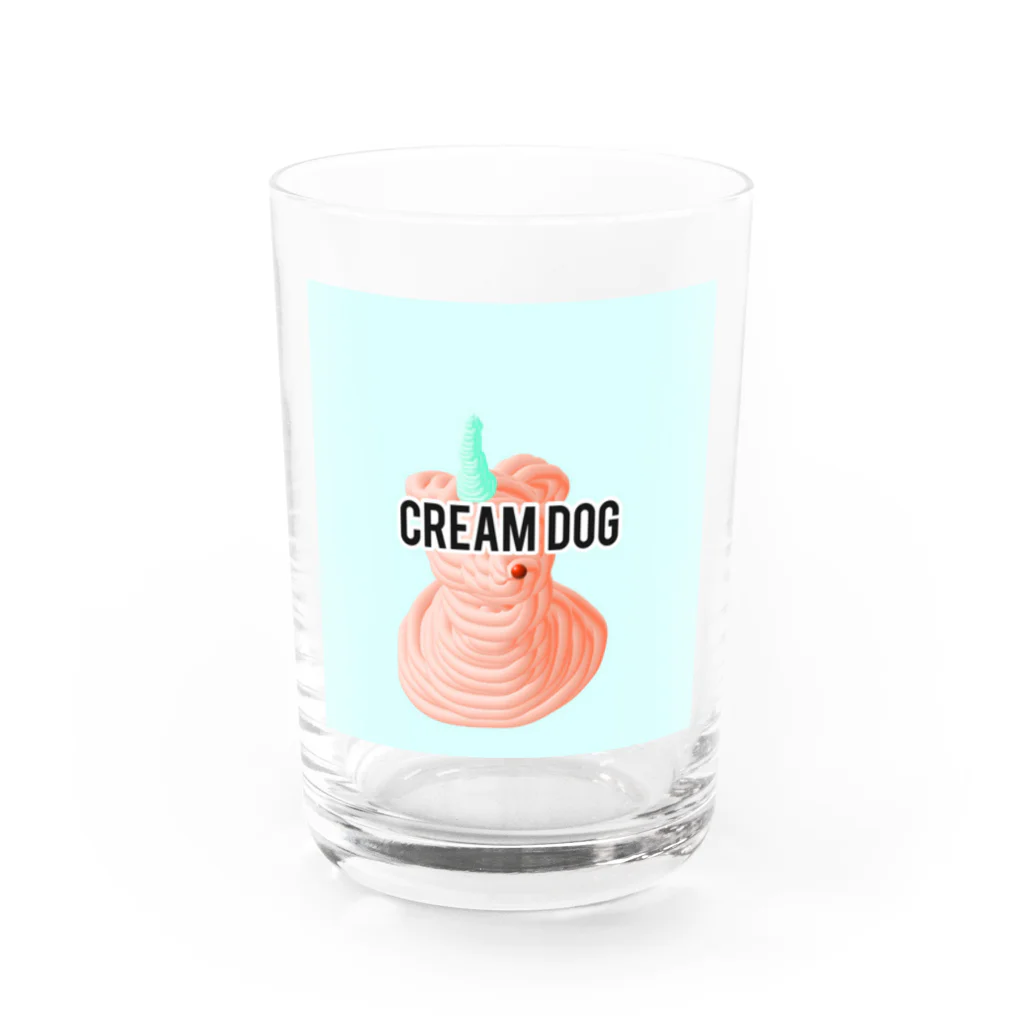 AKUBI工房のCREAM DOG Water Glass :front