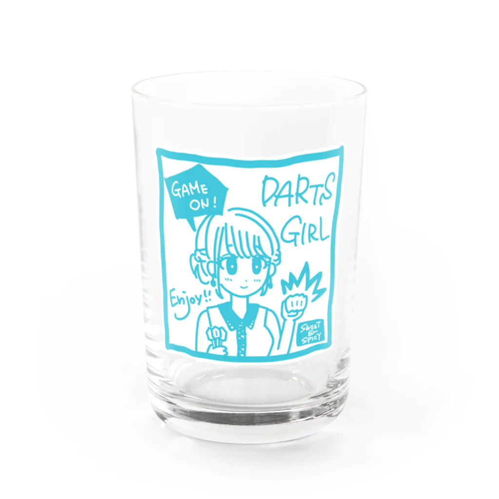 SWEET＆SPICY 【 すいすぱ 】ダーツのGAME ON!　【SWEET LIGHTBLUE】 Water Glass :front