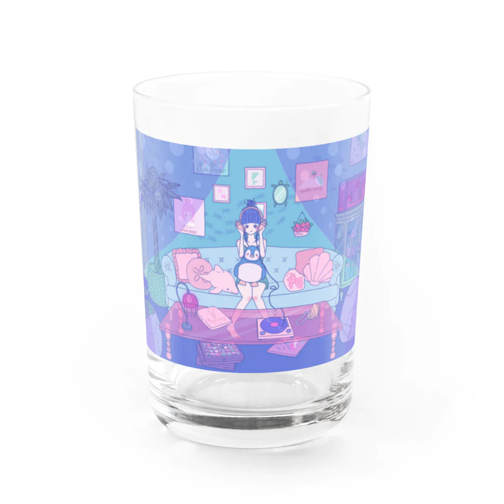 神楽 ゆらぎのおみせの人魚姫だった女の子のグラス Water Glass :front