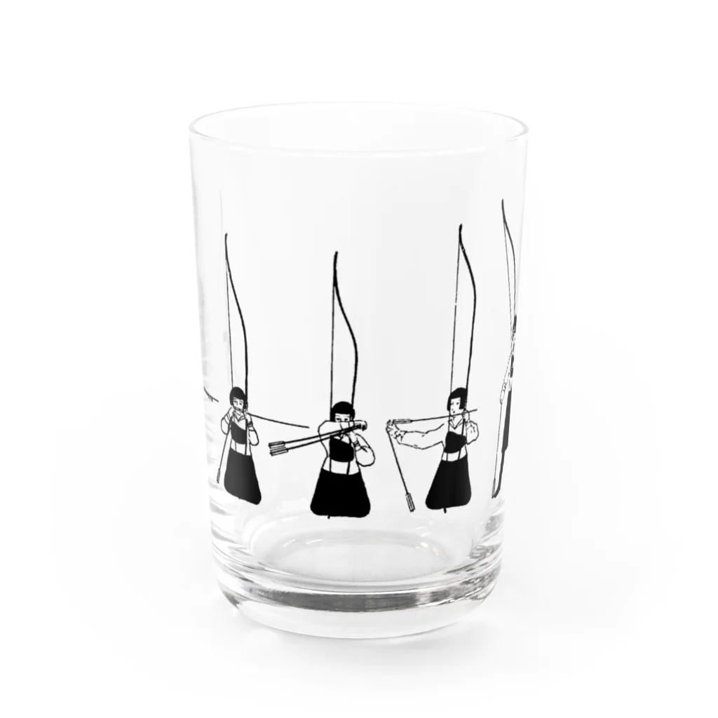 弓道のレトロな弓道学生５ Water Glass :front