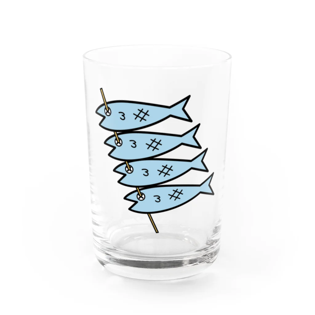 オモポンのめざし Water Glass :front