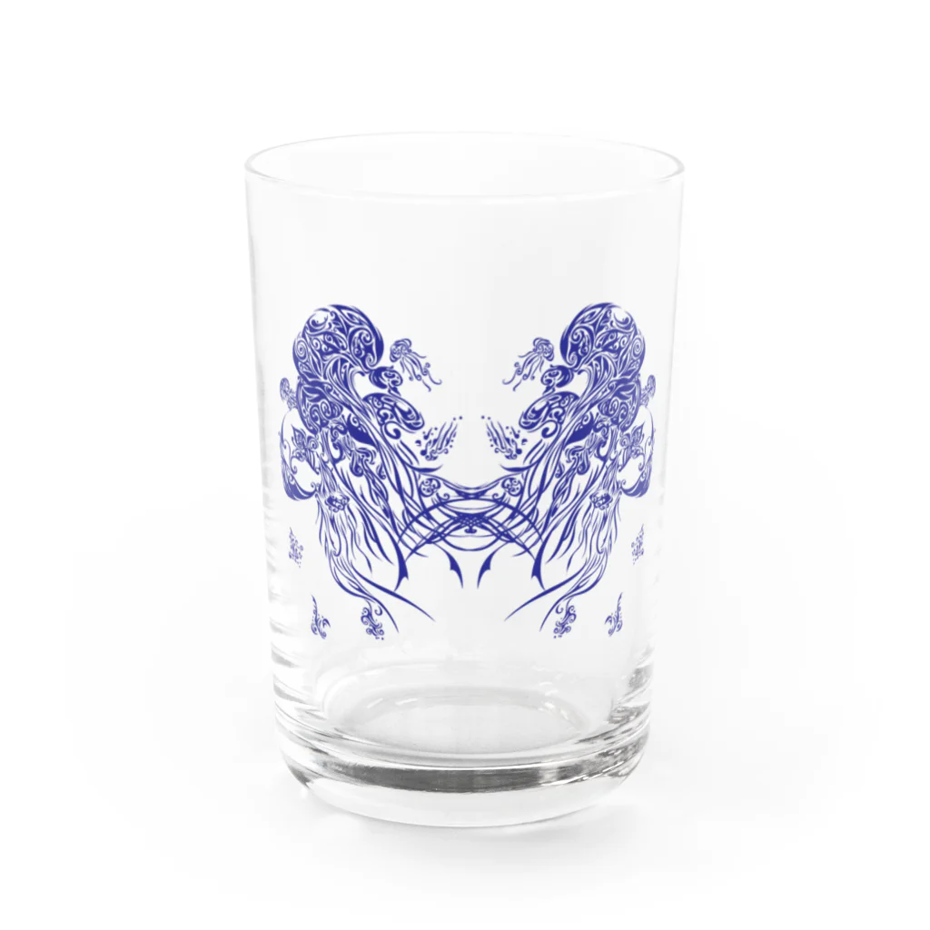 糖分兄弟の青クラゲ Water Glass :front