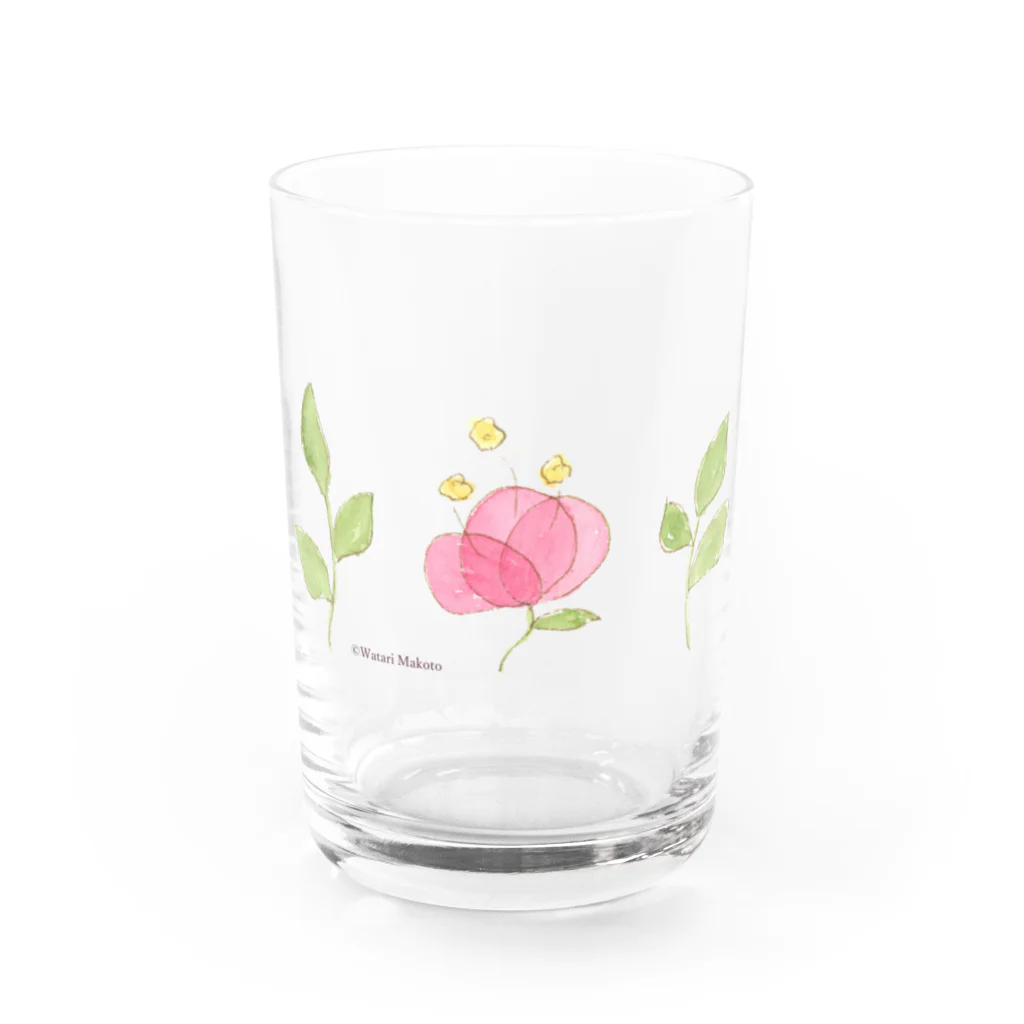 ワタリマコトのはっぱとおはな Water Glass :front