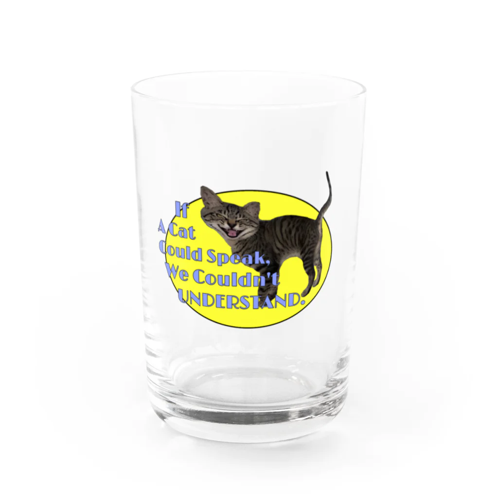 無重力の猫とは喋らなくても仲良しTシャツ Water Glass :front