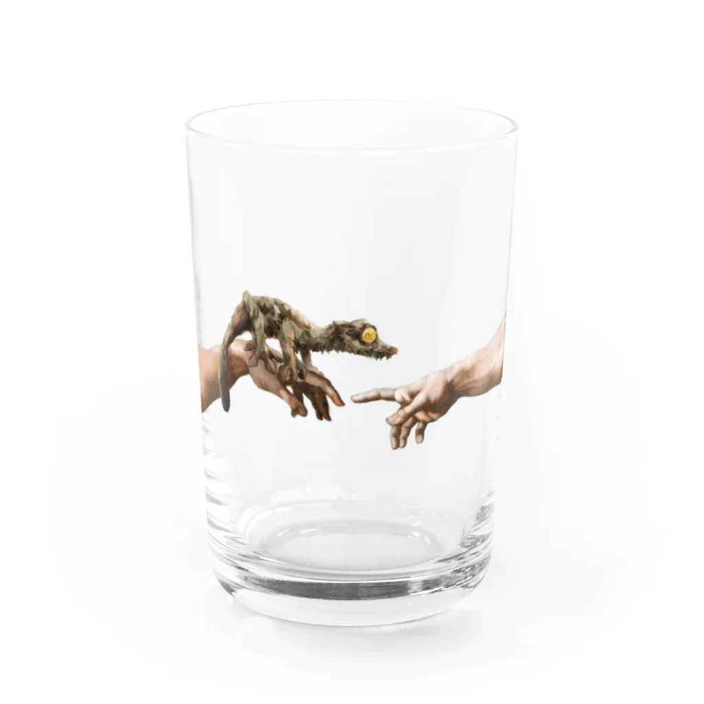 HermannStrasseのミケランジェロとフリンジヘラオヤモリ Water Glass :front