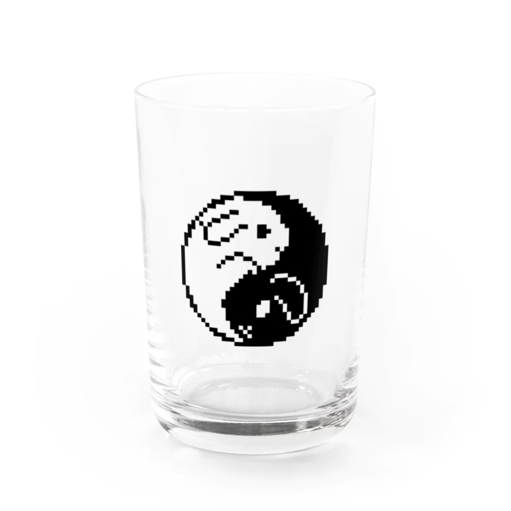 らびったけのたれ耳うさぎ🐰の太極図 Water Glass :front