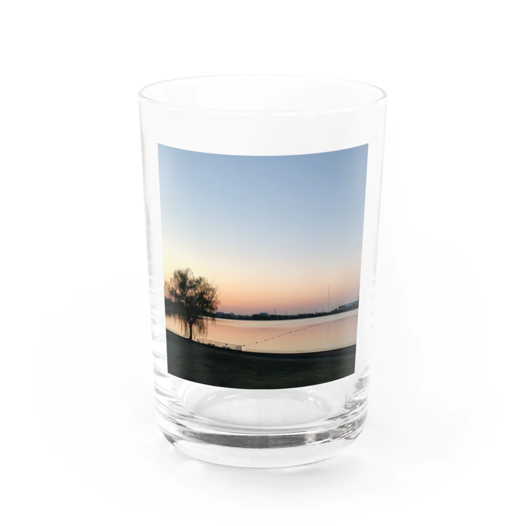 Aloha Blue Skyのevening Water Glass :front