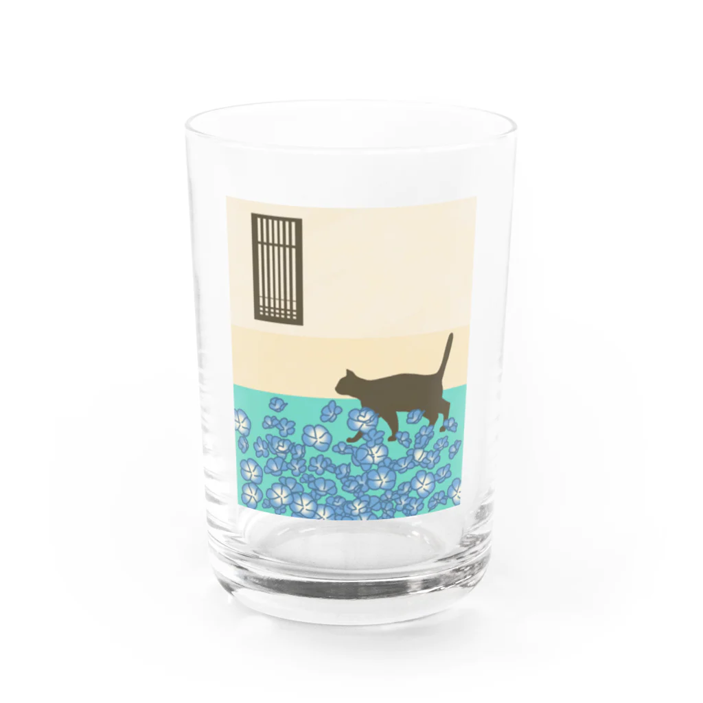 ねこや Ryoko -猫屋 りょうこ-のねこ　ネモフィラの先 Water Glass :front