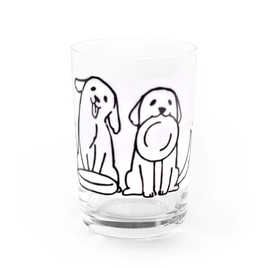 にゃるーずShopの2匹のわんちゃん Water Glass :front