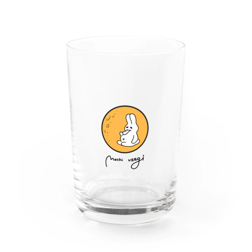 月見ブシのMochiを食べるUsagi Water Glass :front