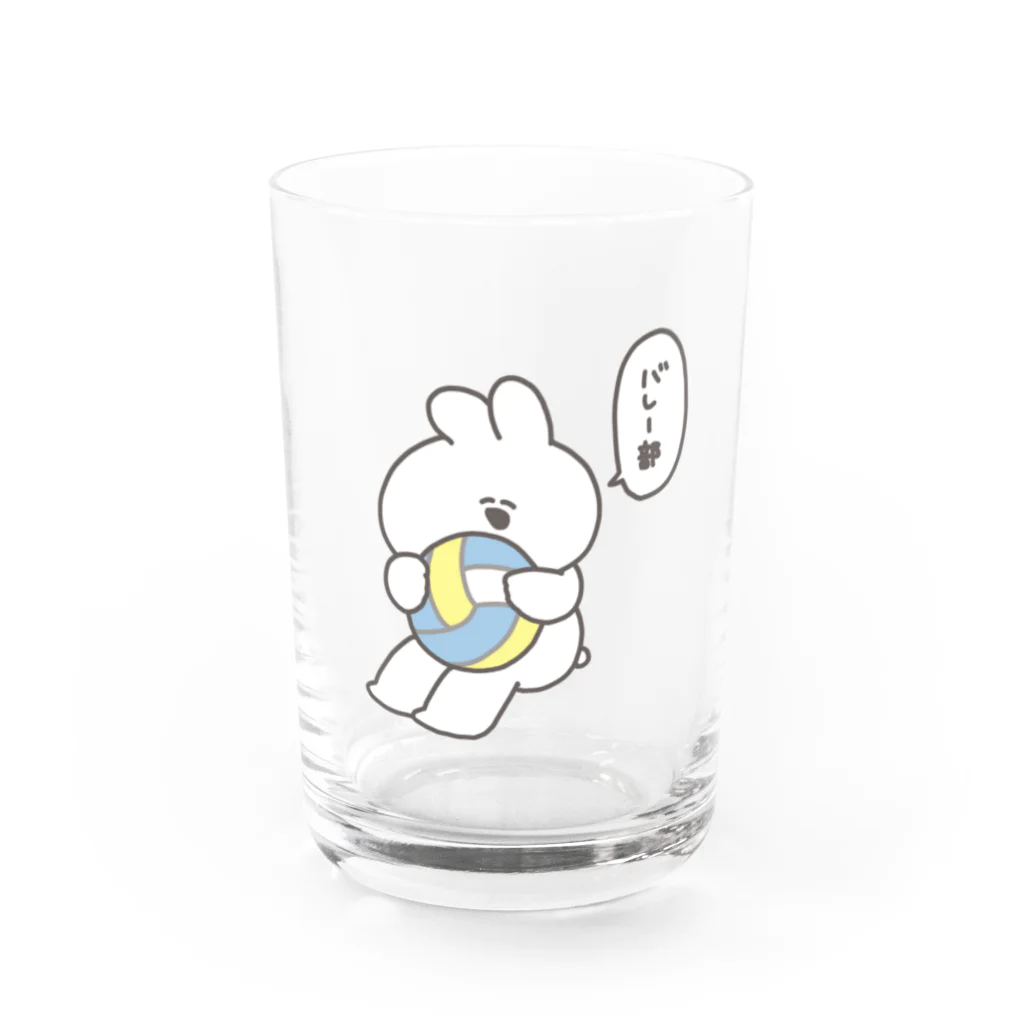 ナポリのSUZURIのバレー部うさちゃん Water Glass :front