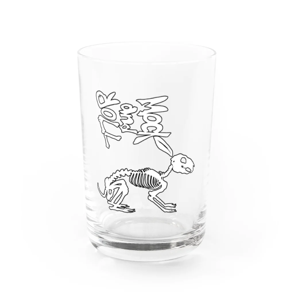 Mock’n Rollのうさぎの骨まで愛してる Mock and Rollロゴ Water Glass :front