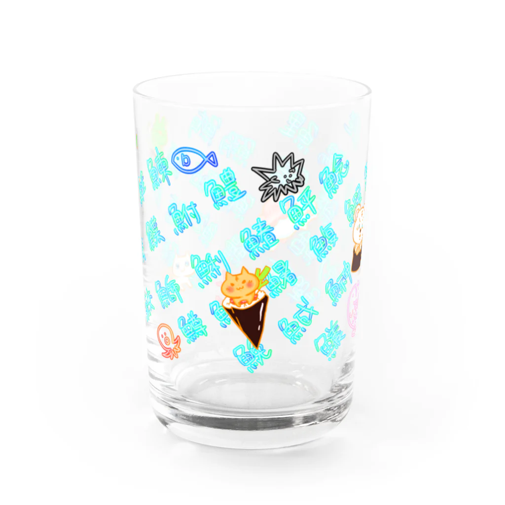 まめのき。のお寿司にゃん② Water Glass :front