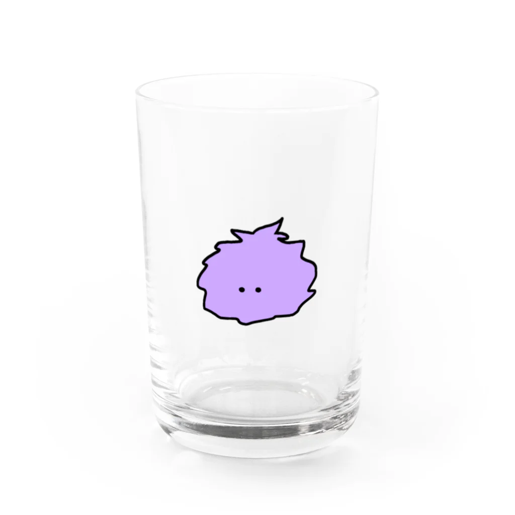 KIKITEKI_LABORATORYのけむくじゃらちゃん(紫) Water Glass :front