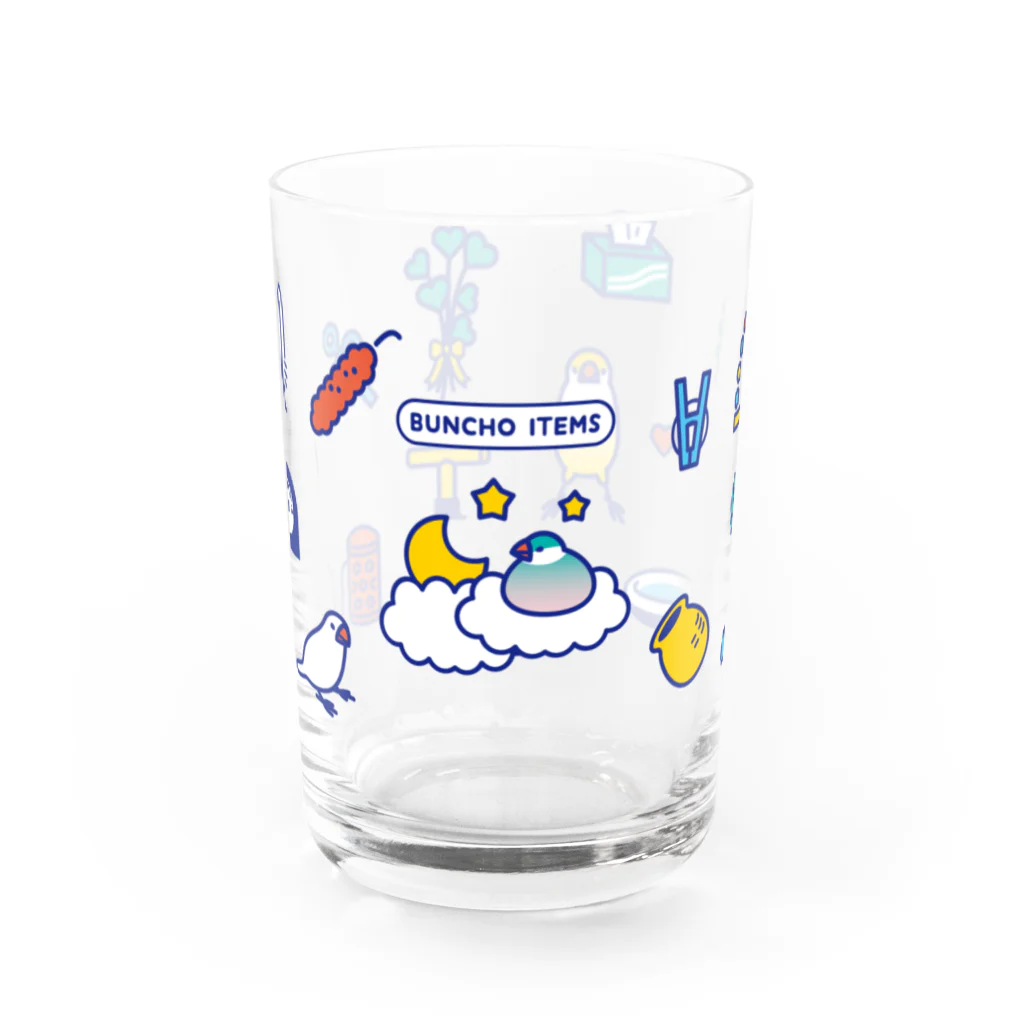 もしもしこちら文鳥のBUNCHO ITEMS Water Glass :front