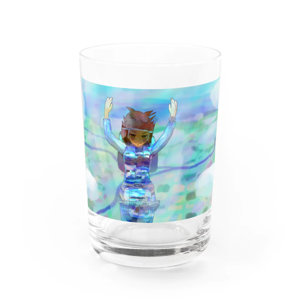 きなこもちの小屋２号店の空挺部隊の女の子 Water Glass :front