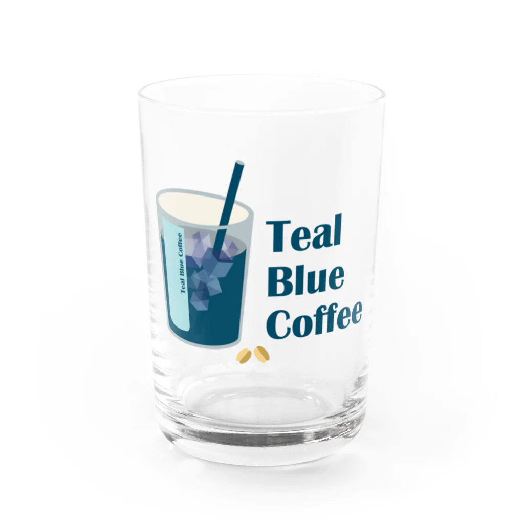 Teal Blue Coffeeのアイスコーヒーをどうぞ Water Glass :front