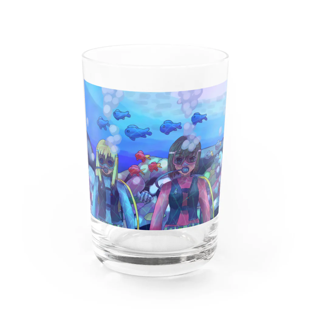 きなこもちの小屋２号店のバディとスキューバダイビング Water Glass :front