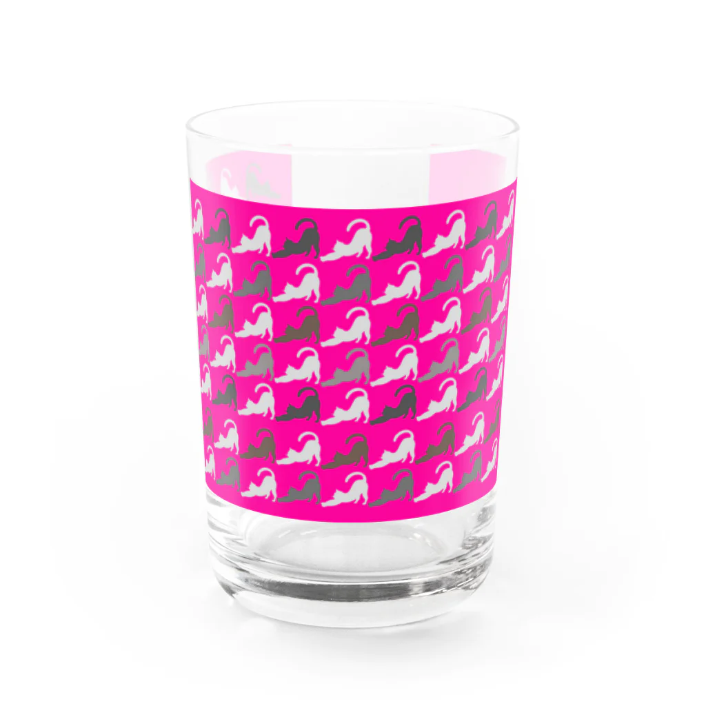 russibooのrussianblue_pink（猫好きの方向け） Water Glass :front