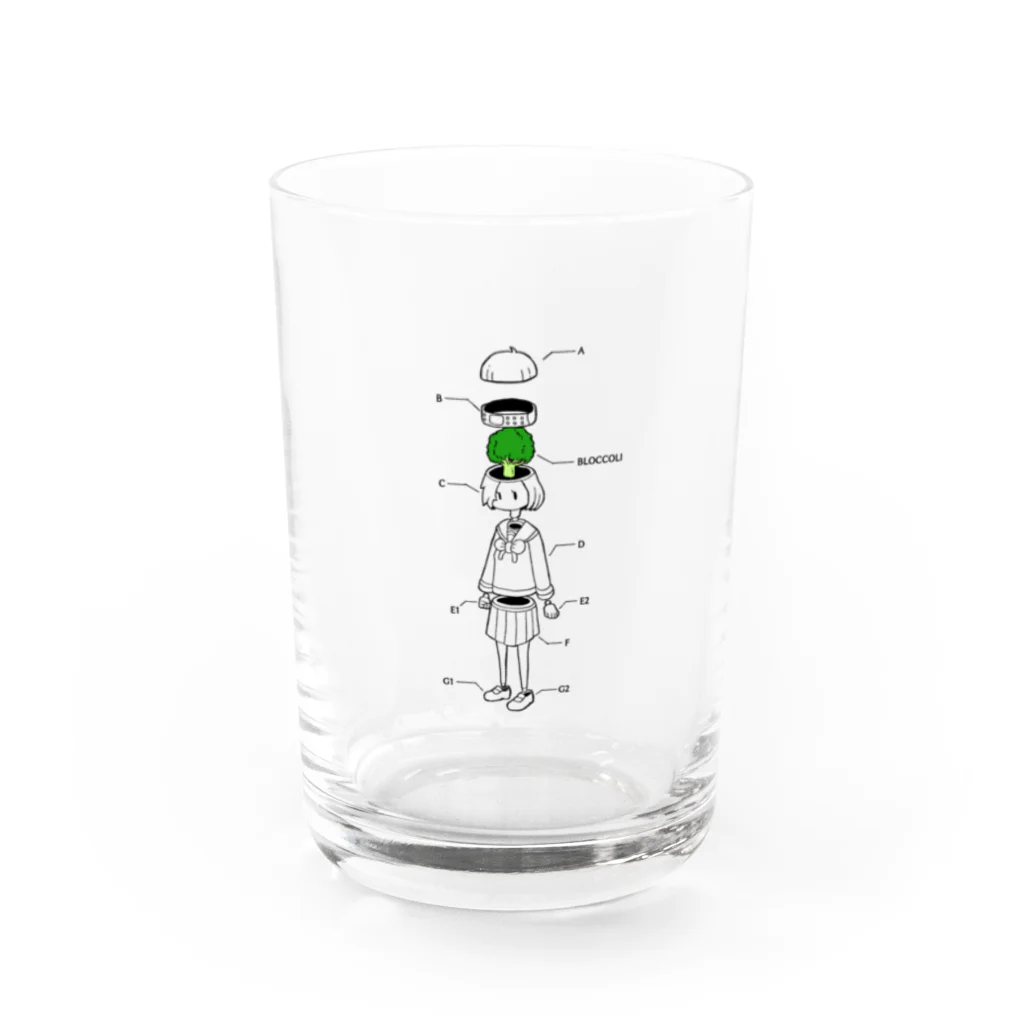 kamakuraboyの絆創膏ガール Water Glass :front