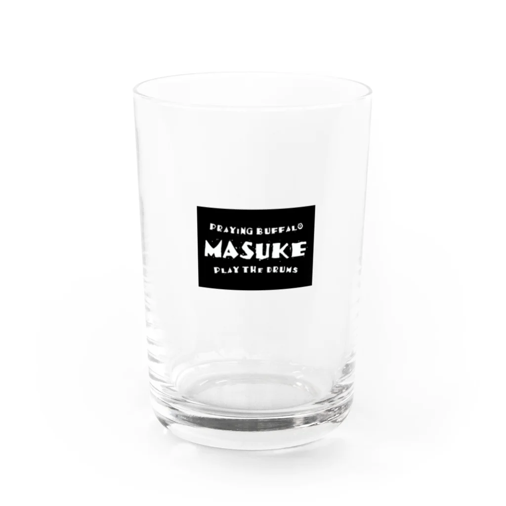 MASUKE - Praying Buffalo -のMASUKE LOGO-BLK01 Water Glass :front