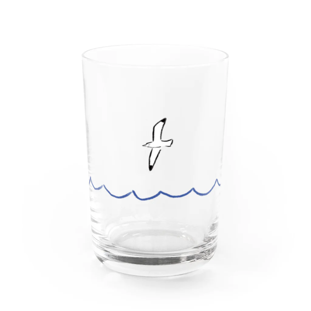 やぎのつののカモメ Water Glass :front