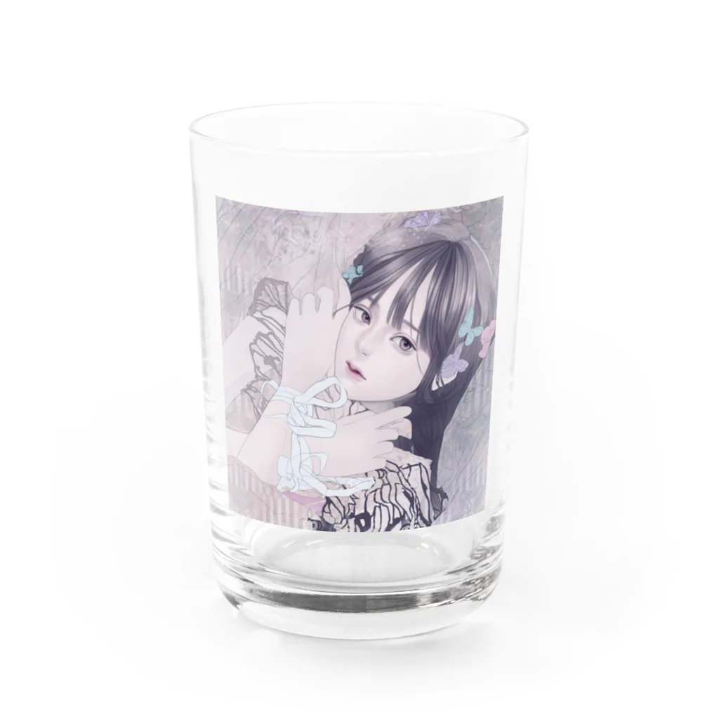 堀部桃寧の蝶 Water Glass :front