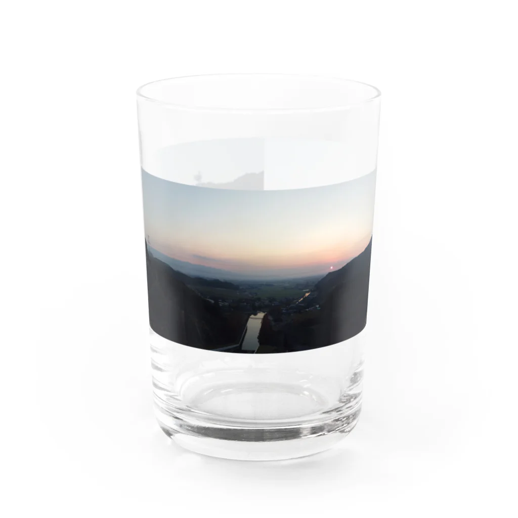 北九州のダム好きの寺内ダムからの夕暮れ Water Glass :front