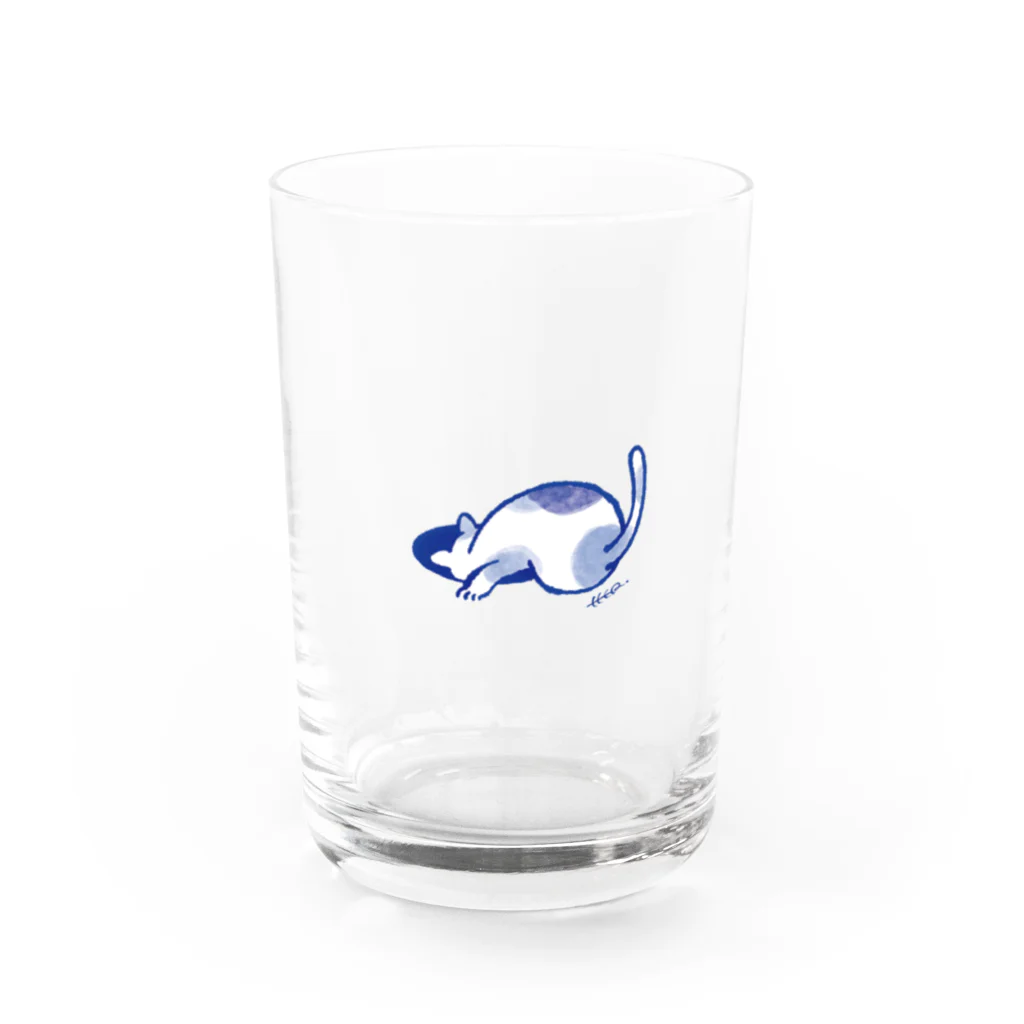 HERの穴を覗くねこ Water Glass :front