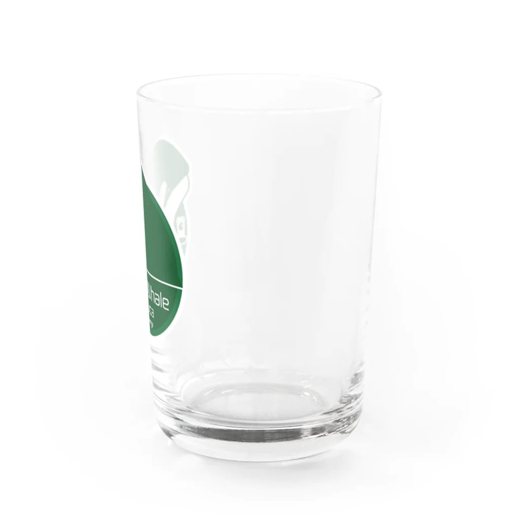 Kinkadesign うみのいきものカワイイShopのシャチGreen_Cafeステッカーデザイン Water Glass :front