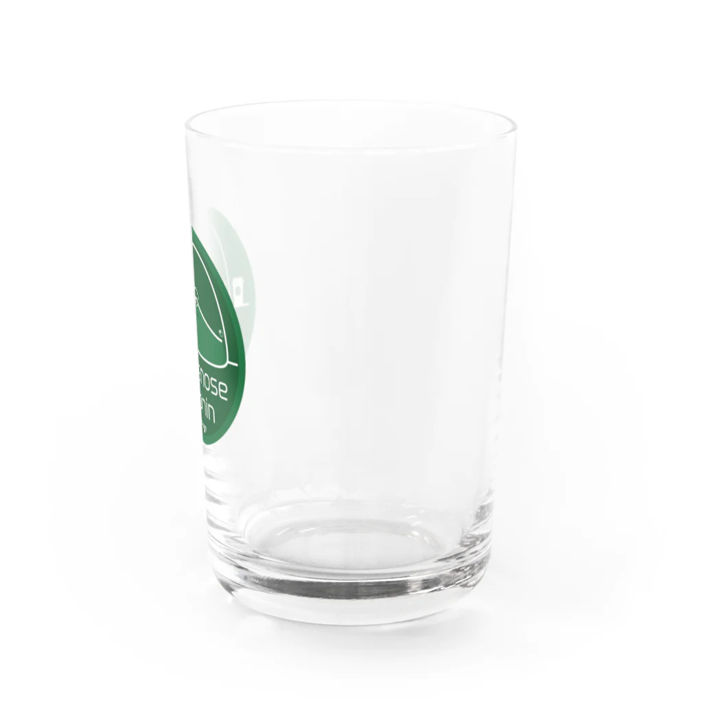 Kinkadesign うみのいきものカワイイShopのハンドウイルカ_Cafeステッカーデザイン Water Glass :front