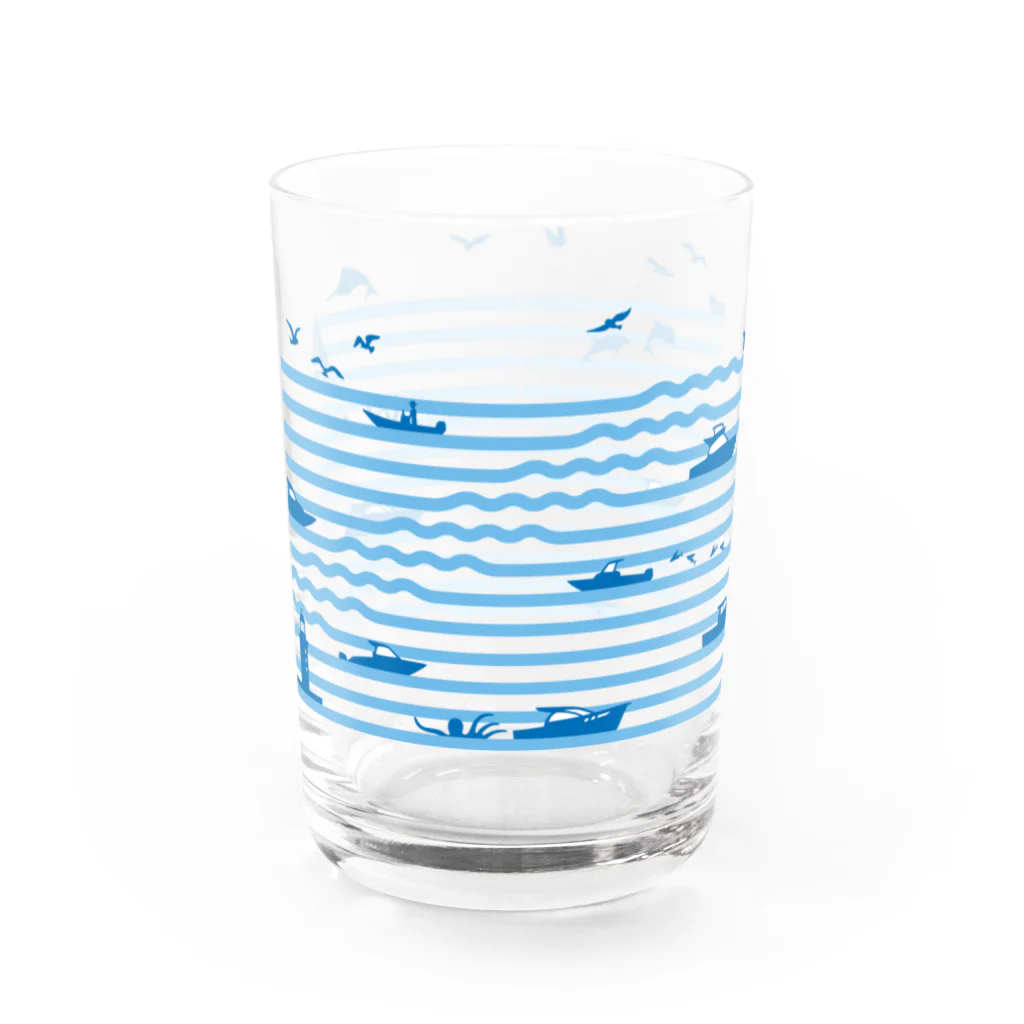 OCEAN SLOTHの波ボーダー Water Glass :front