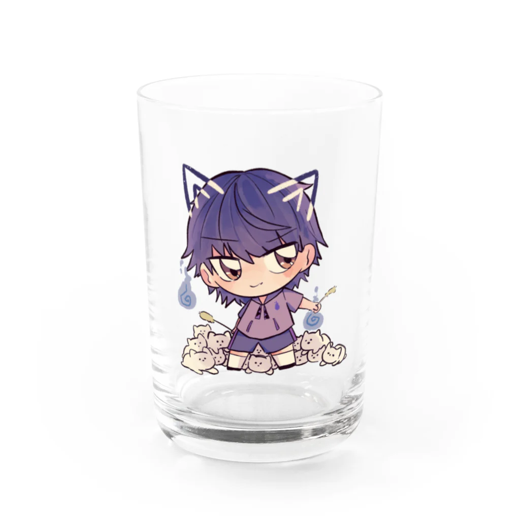 猫ガエルの猫又ｸﾝ Water Glass :front