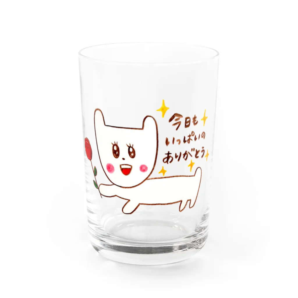 幸せメロディでぴょんぴょんぴょーん💗の可愛い♪やぎイヌのHappyわくわくグッズ Water Glass :front