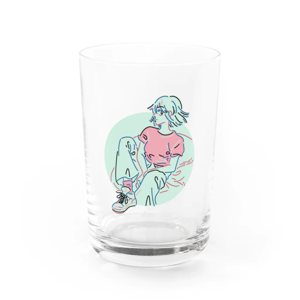 百瀬ガンジィのゴキゲンSHOPの夏スニーカー(水色) Water Glass :front