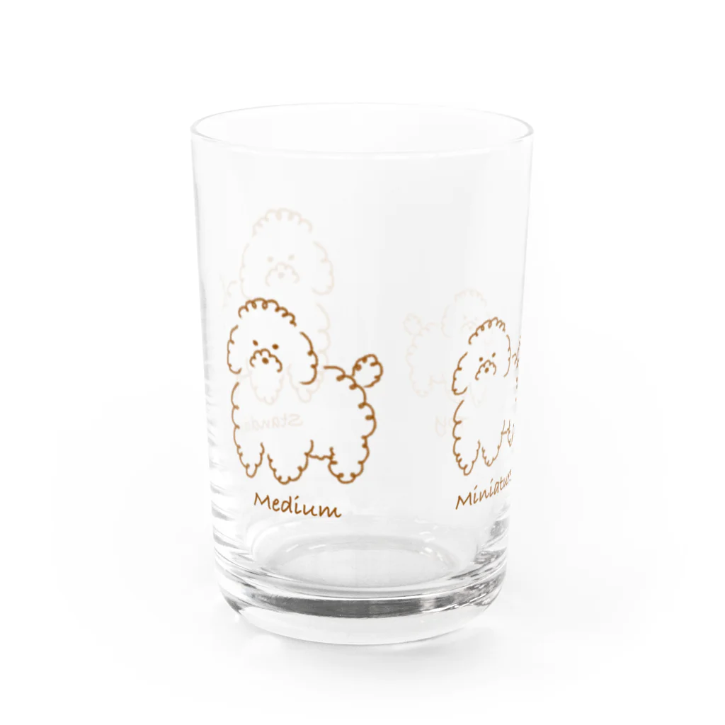 モナミモザのあつまれプードル Water Glass :front