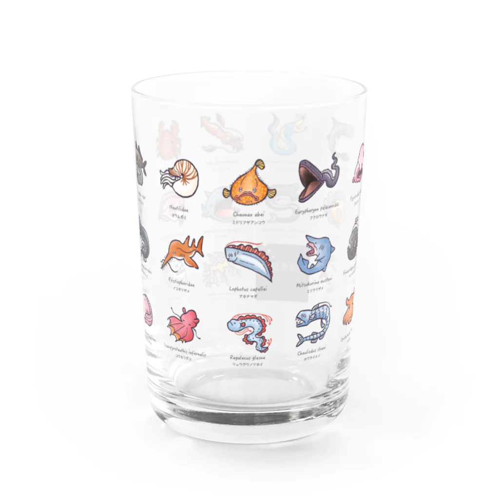 mincruの深海魚図鑑1_カラーver Water Glass :front