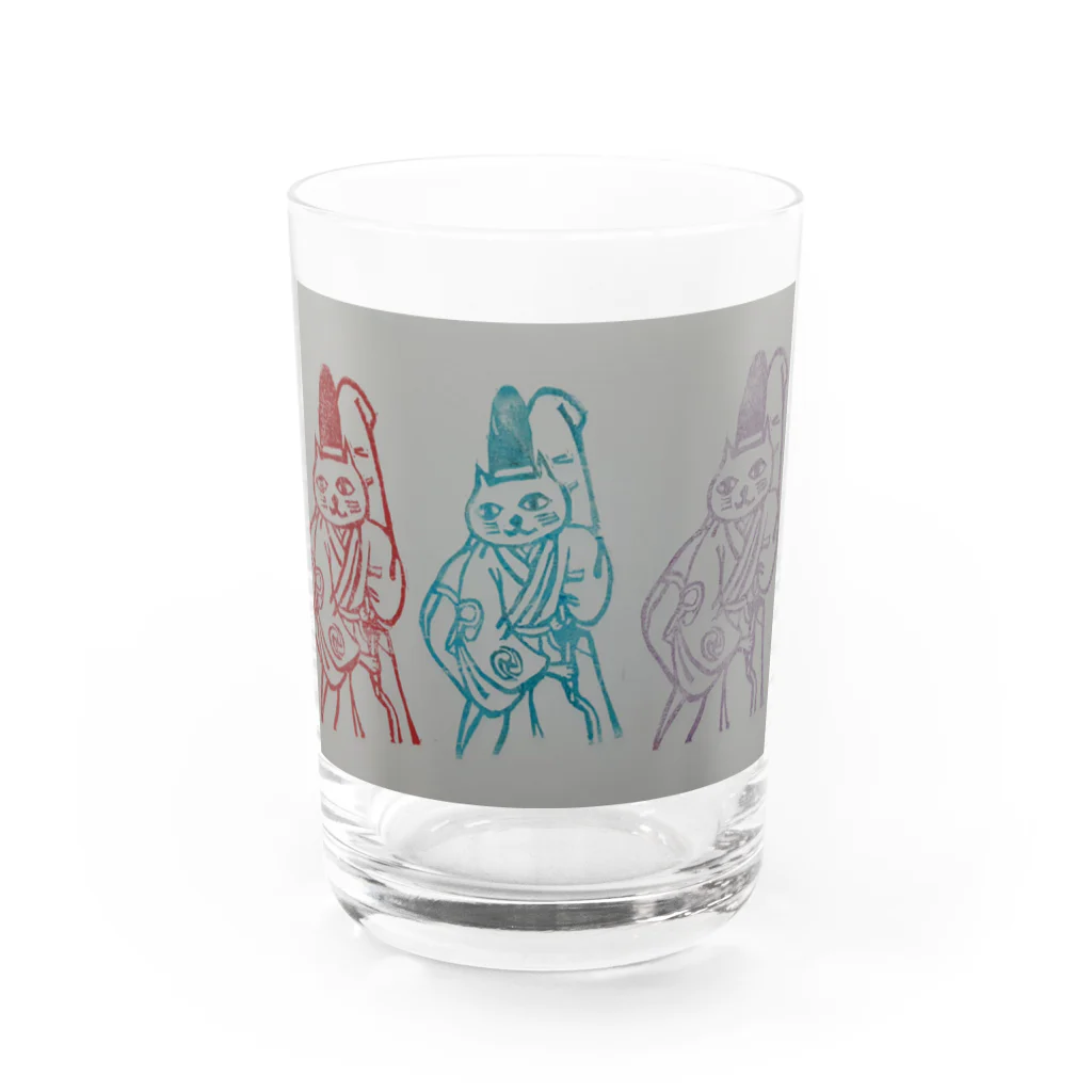 梅梅堂の歌舞伎　勧進帳富樫のグラス Water Glass :front