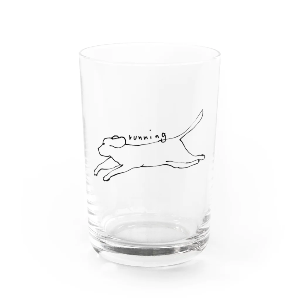 レモンスカッシュの泡のランニングドッグ Water Glass :front