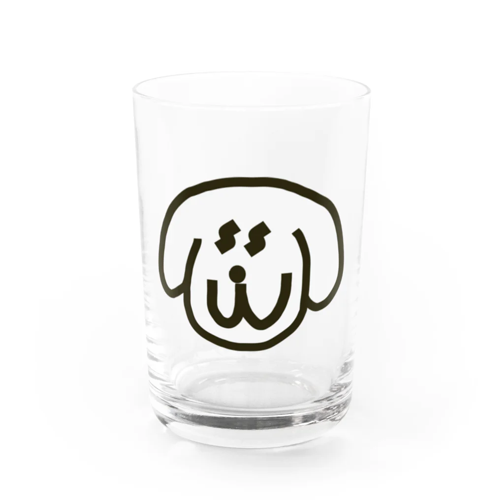 梅雨明けshopの白い犬の Water Glass :front