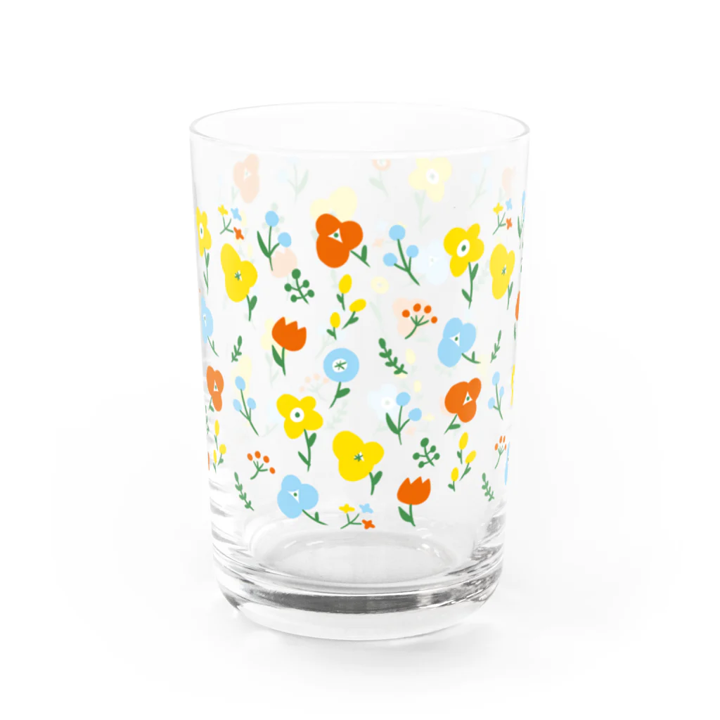 Söpöのビタミンカラーのお花グラス グラス前面