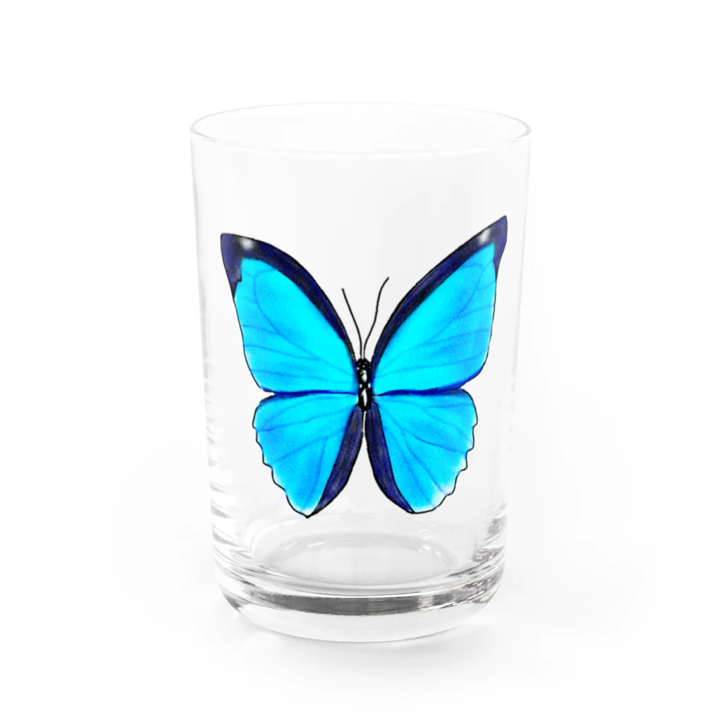 LalaHangeulのモルフォ蝶 Water Glass :front