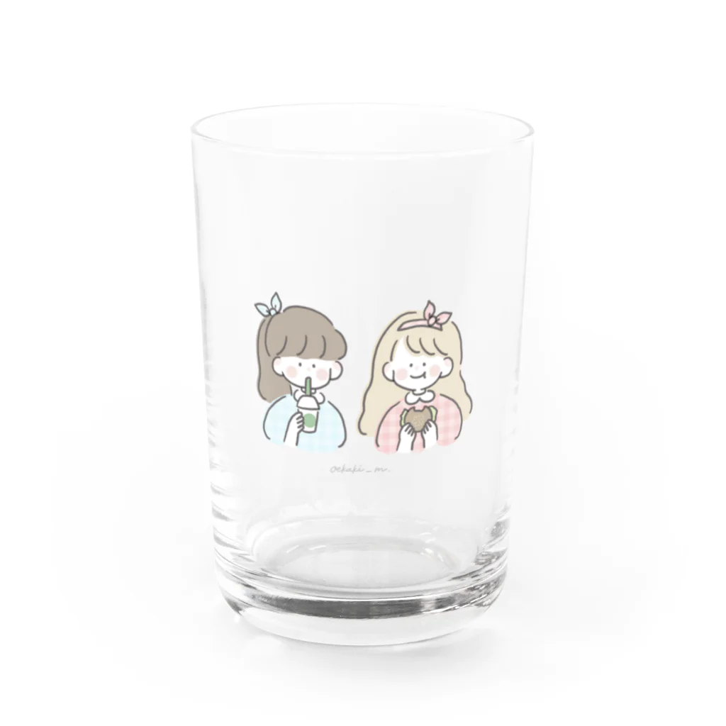 みさまるのショップのピクニックをする女の子たち Water Glass :front