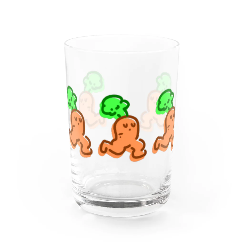 にんぢん大明神のはしるにんぢんず Water Glass :front