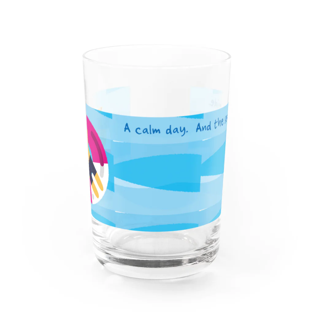 mapechiのトラネコしまお、うみへ Water Glass :front