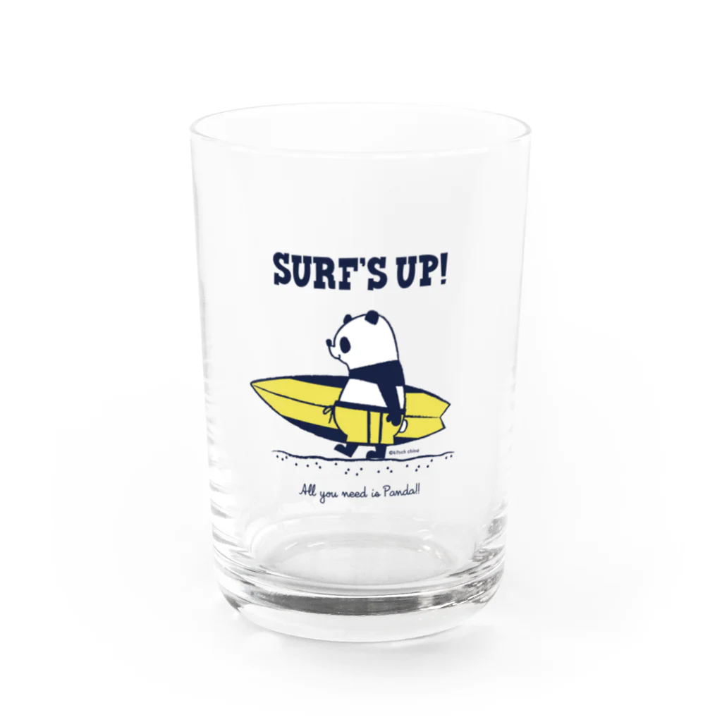 キッチュのSURF'S UP！パンダ Water Glass :front