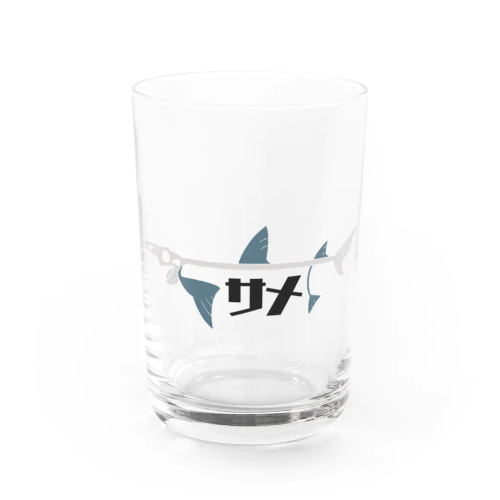 めかぶ商店のサメの骨格 Water Glass :front