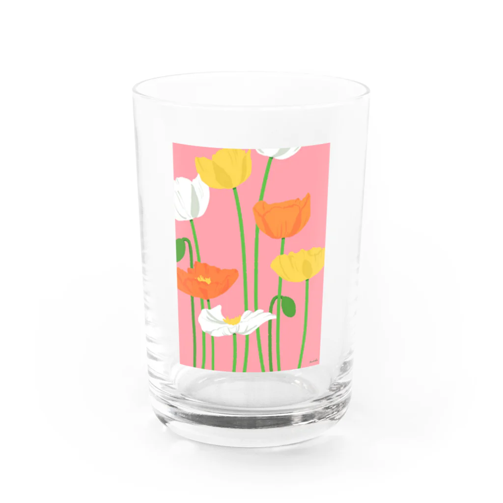 otofuke_madokaの華やかポピー Water Glass :front